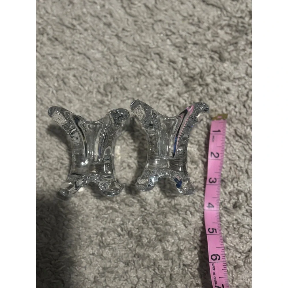 Clear Glass Votive Candle Holders Set of 2 Elegant Table Decor Accent Pieces‎
